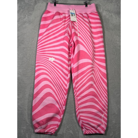 Nike Sweatpants Womens M Pink DZ3102-684 Zebra Stripe Phoenix Fleece Oversized - Picture 1 of 12